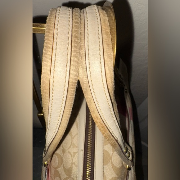 COACH HERITAGE STRIPE SIGNATURE C’s PVC BOSTON SATCHEL BAG WITH NO HANGTAG - Picture 8 of 17